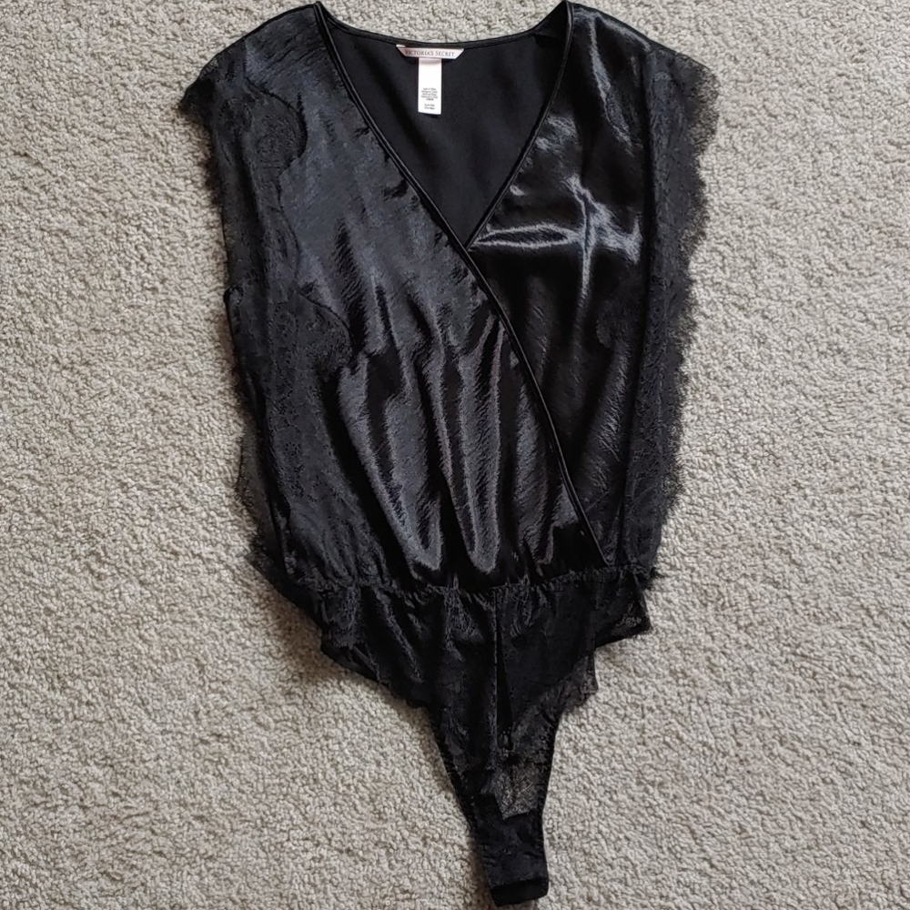 Satin and lace wrap teddy